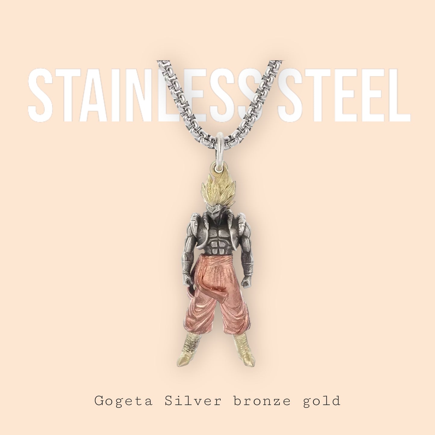 Gogeta Stainless Steel Cadena silver,bronze & gold